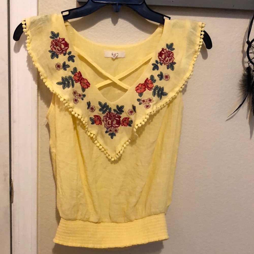 Yellow Sleeveless Blouse